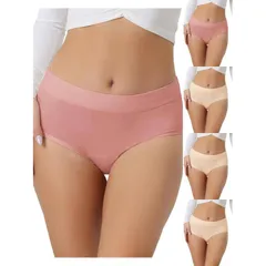 アレグラ ケー レディース アンダーウェア パンツ ハイウエスト コットン ALLEGRA K 5 Packs Womens Breathable Underwear Cotton Comfortable Stretch 3 Layers High Waist