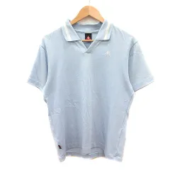 ルコックスポルティフ le coq sportif ゴルフウェア ポロシャツ ロゴ刺繍 半袖 M 水色 ライトブルー /MNのサムネイル