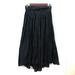 ジルスチュアート JILL STUART フレアスカート ギャザー フィッシュテール 2 M 紺 ネイビー /YI