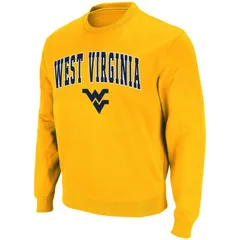 コロシアム メンズ トップス Tシャツ クルーネック スウェット ロゴ Mens Colosseum Gold West Virginia Mountaineers Arch Logo Crew Neck Sweatshirt Wvu Gold ゴールド
