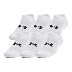 アンダーアーマー メンズ アンダーウェア 靴下 コットン Mens Under Armour Training Cotton 6Pack No Show Socks White ホワイト