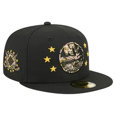 ニューエラ メンズ アクセサリー 帽子 Mens New Era Black New York Islanders Military Appreciation Digital Camo Stars 59FIFTY Fitted Hat Isl Black ブラ