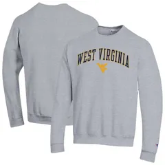 チャンピオン メンズ トップス Tシャツ スウェット ロゴ MensChampion Heather Gray West Virginia Mountaineers Arch Over Logo Pullover Sweatshirt Wvu Grey グレー