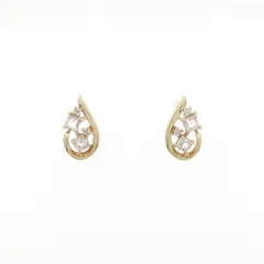 【新品】K10YG ホワイトトパーズ ピアス