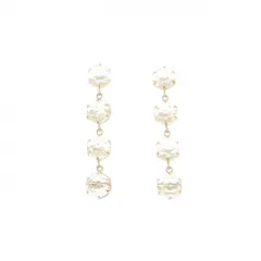 【新品】K10YG ホワイトトパーズ ピアス