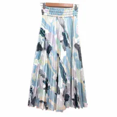 リエンダ rienda プリーツスカート 総柄 F マルチカラー /YK