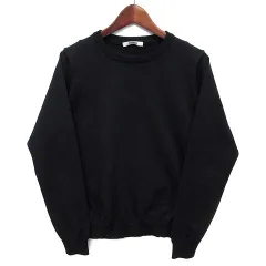 スローン SLOANE 18G ポリエステル 天竺 クルーネック ニット セーター  長袖 ブラック 黒 1 SL4S-153