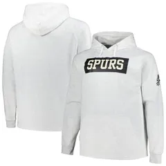 【送料無料】 ファナティクス メンズ Tシャツ トップス Mens Fanatics Ash San Antonio Spurs Big Tall Raglan TriBlend Pullover Hoodie Spr Black