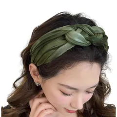 三つ編みカチューシャ 韓国風 ヘアバンド 痛くない カチューシャ 大人カジュアル 髪飾り 大人 ヘアアクセサリー (グリーン, Free) [グリーン] [Free]