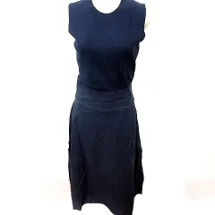 ミラオーウェン Mila Owen ワンピース Aライン ロング ノースリーブ ウエストマーク 1 紺 ネイビー /RT