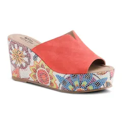 スプリングステップ レディース シューズ サンダル スエード Spring Step Laylani Womensuede Slide Sandals Coral Suede コーラル
