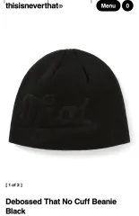 thisisneverthat) Debossed THAT No Cuff Beanie