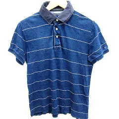 トミーヒルフィガー TOMMY HILFIGER ポロシャツ 半袖 ボーダー S 紺 ネイビー /RT