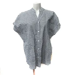 ルノンキュール Lugnoncure シャツ ブラウス ギンガムチェック フレンチスリーブ F 黒 ブラック /YIのサムネイル