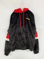 VISION STREET WEAR ヴィジョンストリートウェア パーカー L ブラック ボア ブランドロゴ 刺繍 プルオーバー 長袖