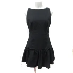 ザラ ZARA ワンピース ひざ丈 ノースリーブ 黒 ブラック /YI