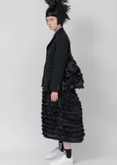 COMME des GARCONS COMME des GARCONS 22ss エステル縮絨 バックオープンフリルジャケット M コムデギャルソンコムデギャルソン コムコム 2022ss AD2021のサムネイル