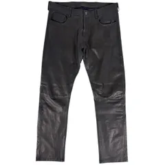 プラダ PRADA レザー パンツ ボトムス パンツ シープレザー ブラック メンズ 【中古】のサムネイル
