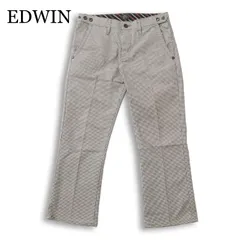 EDWIN KHAKI K51203 エドウィン 通年★ 千鳥格子 シューカット トラウザー パンツ Sz.S メンズ