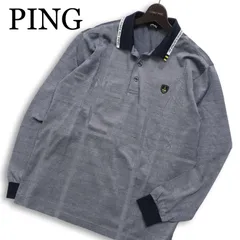 PING ピン ゴルフ 通年 Mr・PING柄★ 長袖 総柄 ロゴ ポロシャツ 大きいサイズ Sz.100 メンズ