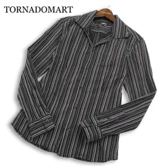 TORNADOMART トルネードマート 通年★ 長袖 スリム ストライプ シャツ 日本製 Sz.LL メンズ