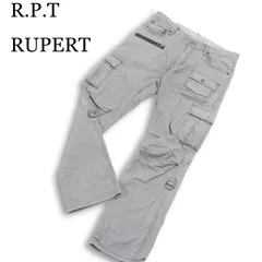R.P.T RUPERT ルパート 通年★ ストレッチ 千鳥格子 立体裁断 スリム カーゴ パンツ Sz.M メンズ 灰 グレーのサムネイル