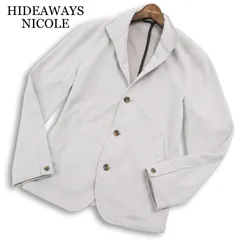 HIDEAWAYS NICOLE ハイダウェイ ニコル 春夏★ 襟ワイヤー スリム アンコン テーラード ジャケット Sz.50 メンズ グレー