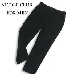 24SS★ NICOLE CLUB FOR MEN ニコルクラブ フォーメン 春夏★ エステルクレープ イージー パンツ Sz.46 メンズ 黒