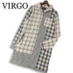 VIRGO ヴァルゴ 通年★ 切替 チェック柄 ロング シャツ コート 日本製 Sz.3 メンズのサムネイル