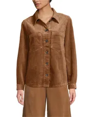 ランズエンド レディース アウター ジャケット・ブルゾン コーデュロイ シャツ Lands End Womens Wide Wale Corduroy Shirt Jacket Maple toffeのサムネイル