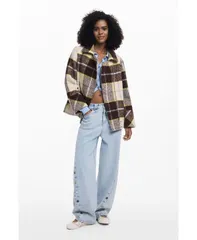 デジグアル レディース アウター ジャケット・ブルゾン コート Desigual Womens Checked short doublebreasted coat Off white オフホワイトのサムネイル