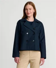 ランズエンド レディース アウター ジャケット・ブルゾン Lands End Womens Trench Jacket Navy ネイビーのサムネイル