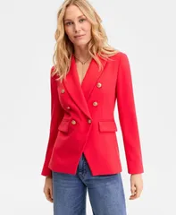 アイエヌシー インターナショナル コンセプト レディース アウター ジャケット・ブルゾン ブレザー INC International Concepts Womens DoubleBreasted Blazer Cherry Flame