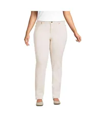 ランズエンド レディース ボトムス デニムパンツ ストレート ジーンズ Lands End Womens Recycledenimid Rise Straight Leg Jeans Naturalのサムネイル