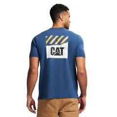 キャタピラー メンズ トップス Tシャツ ロゴ グラフィック Mens Caterpillar Cat Heavyweight Back Graphic Logo Tee Twilightのサムネイル