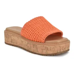 ナインウェスト レディース シューズ サンダル Nine West Keller WomenslipOn Sqaure Toe Casual Sandals Orange オレンジ