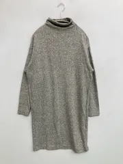 UNIQLO ユニクロ ワンピース S グレー 無地 長袖 ひざ丈 タイト