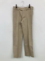 UNIQLO ユニクロ チノパンツ ウエスト 61cm ベージュ コットン 無地 スタンダード ストレート レギュラー センタープレスあり