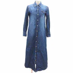アーバンリサーチ URBAN RESEARCH シャツワンピース ロング マキシ デニム 長袖 one インディゴ /YK