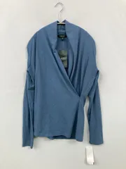 Ralph Lauren ラルフローレン Tシャツ/カットソー M スカイブルー 無地 ミドル丈 長袖 Vネック