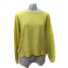 メイソングレイ MAYSON GREY ニット カットソー 長袖 切替 ワッフル地 2 M 黄色 イエロー /YI