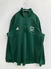 adidas アディダス スウェット 2XL グリーン 裏起毛 無地 ブランドロゴ 刺繍 長袖