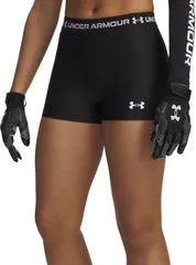 アンダーアーマー レディース ボトムス ハーフパンツ・ショーツ ショートパンツ Under Armour Womens HeatGear Shorty 3 Shorts Ultimate BlackWhite ホワイト