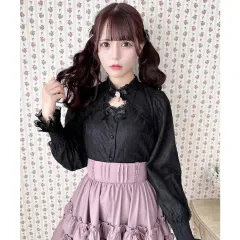 正規品 ROJITA カラー レース 長袖 トップス ブラウス ブラック