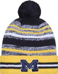 ニューエラ メンズ アクセサリー 帽子 ニット New Eradult Michigan Wolverines Navy Cheer Knit Hat NoColor ネイビー