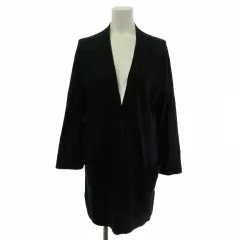 レキップヨシエイナバ L'EQUIPE YOSHIE INABA カーディガン ロング コットン リネン 黒 ブラック 38 