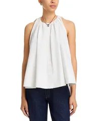 コー レディース トップス シャツ CO Gathered Tunic Top White ホワイト