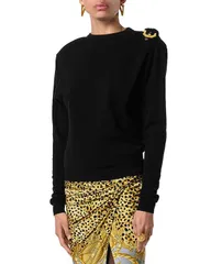 ヴェルサーチ レディース アウター ニット・セーター Versace Torsion Sweater Black ブラックのサムネイル