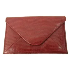 ハロッズ Harrods ポーチ フラップ レザー 紅 ボルドー 0918 ■YHS4のサムネイル