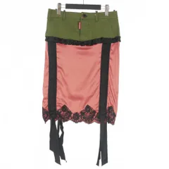 ディースクエアード DSQUARED2 23AW Lingerie Mini リボン レース ドッキングスカート 38 カーキ/ピンク/ブラック S72MA0961 国内正規のサムネイル